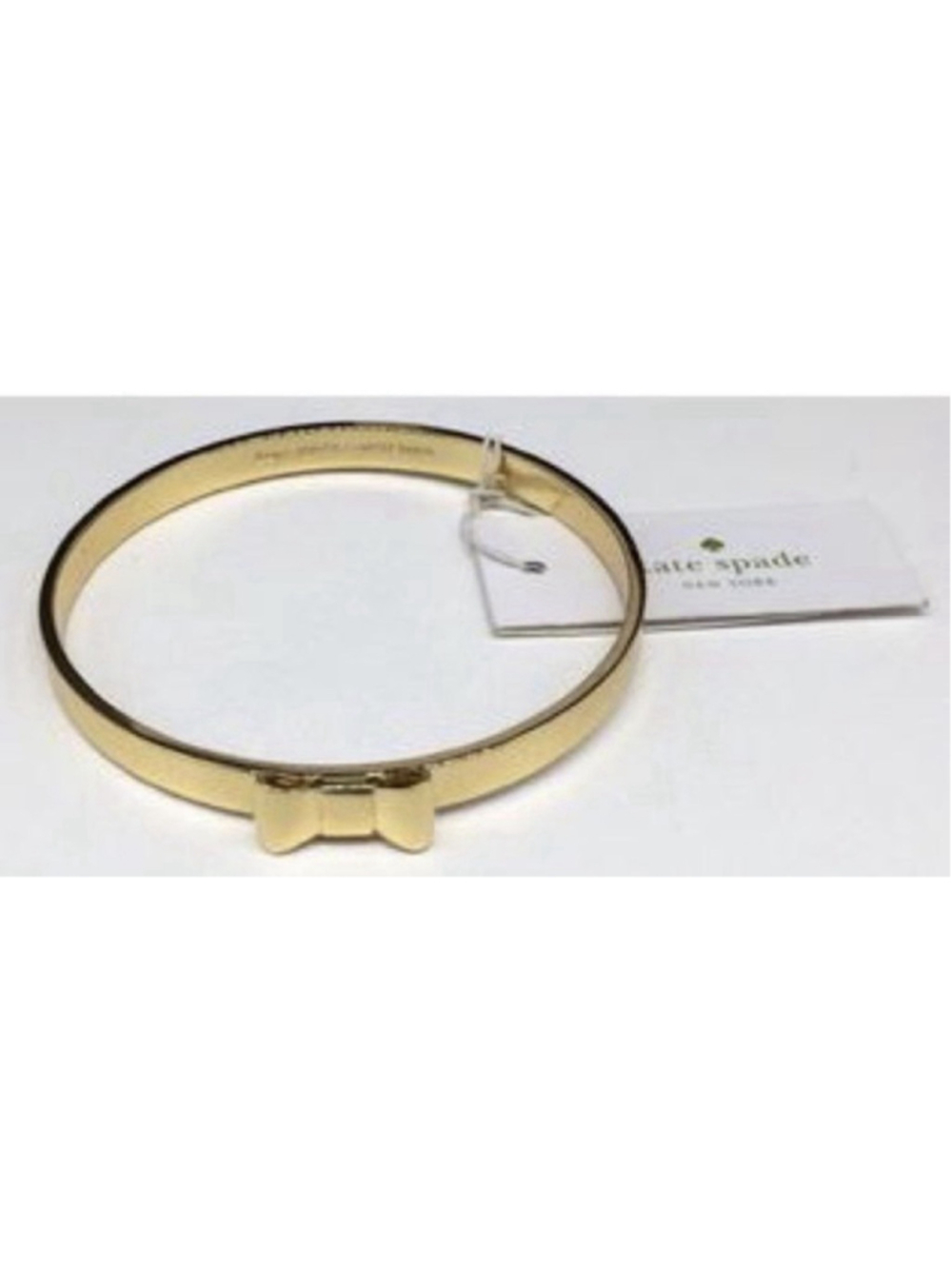 KATE SPADE Take A Bow Gold Bangle Bracelet Gold Bow New With Tags - Picture 6 of 6